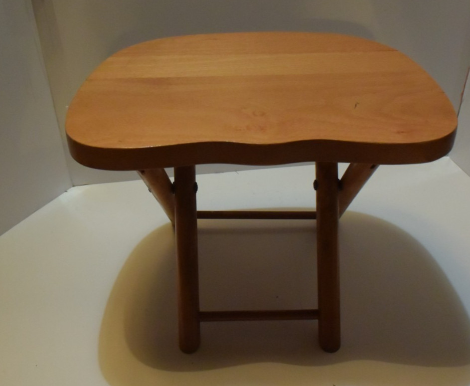 Vintage 1950’s Nevco Wood Fold ‘N Carry Collapsible Stool Made In Yugoslavia