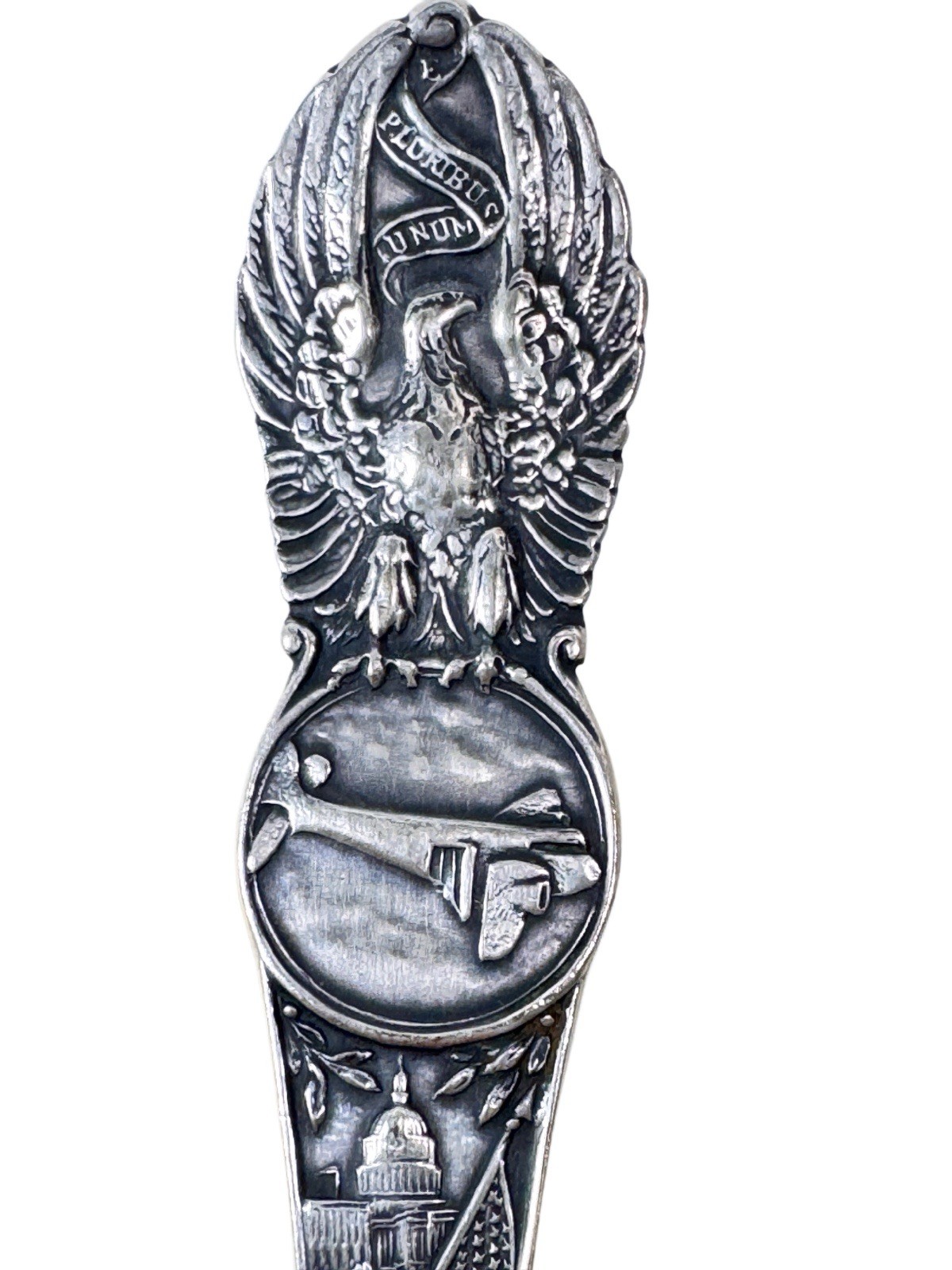 American Eagle Victory Airplane Sterling 5.75″ Manchester Silver Souvenir Spoon