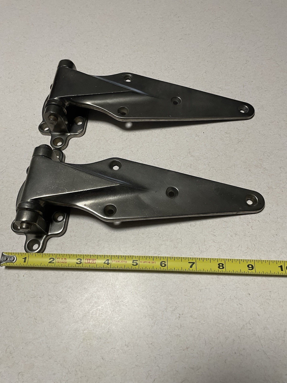 Pr. Kason Hdwe. Nickel Over Brass 1035A Hinges Cleaned Polished Brooklyn NY Nice