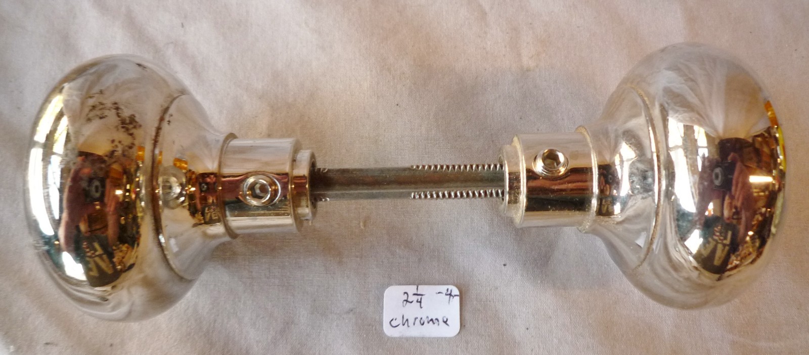 Door Knobs 2 1/4″ d Chrome Plated over brass (per pair)