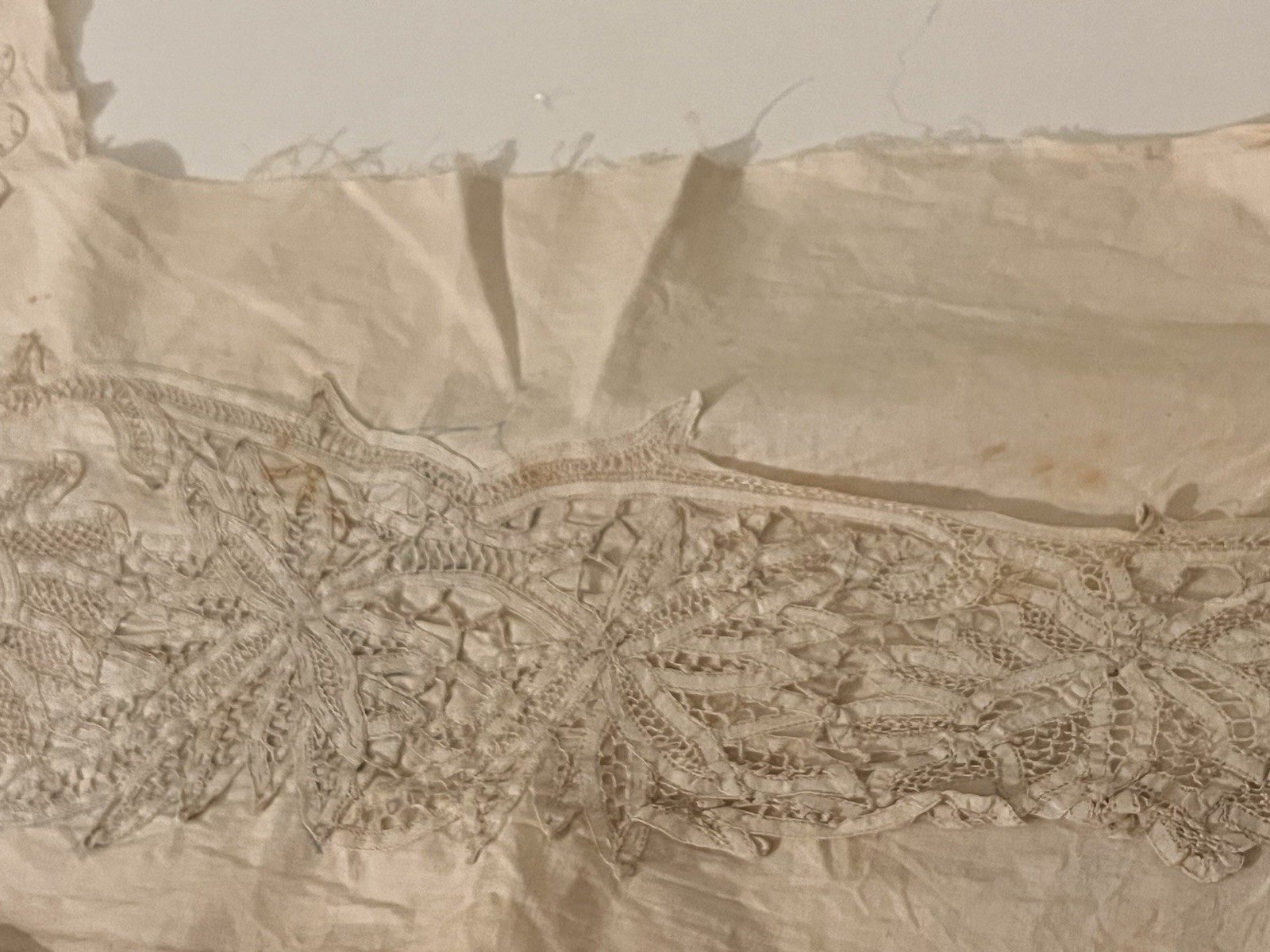 Antique Handmade Battenberg Lace Projects in Progress Cutter DIY Sew