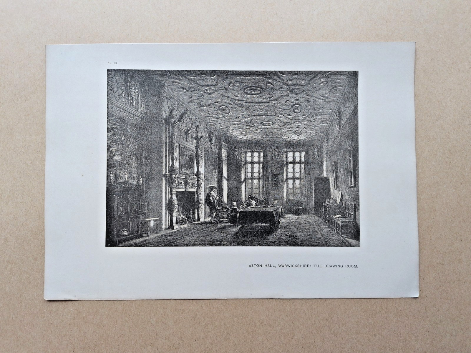 Aston Hall, Warwickshire: The Drawing Room – Antique Print – 1906 (Sel Ref V2)