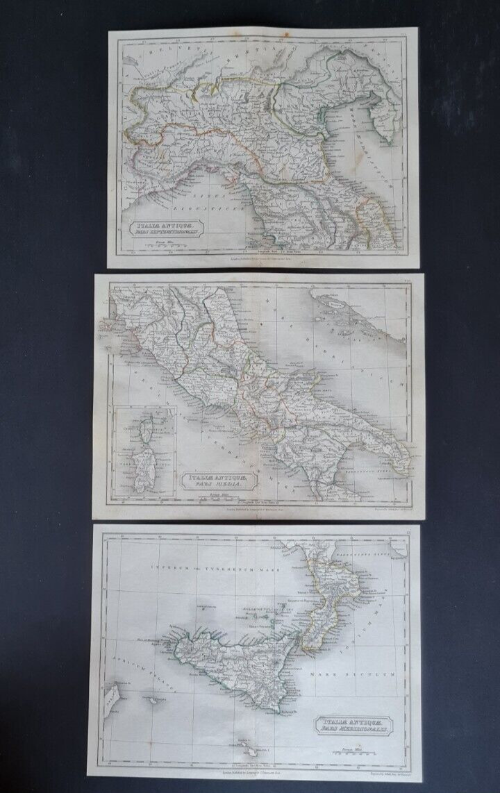 Antique (1844) maps – Italiae Antiquae – Ancient / Roman Italy – Selina Hall