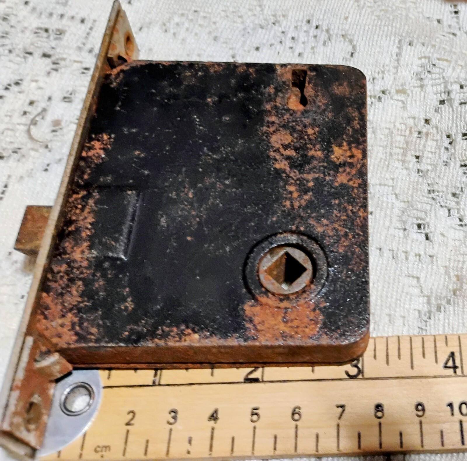 Mortise Lock Cast Iron with Brass Face Plate *Read