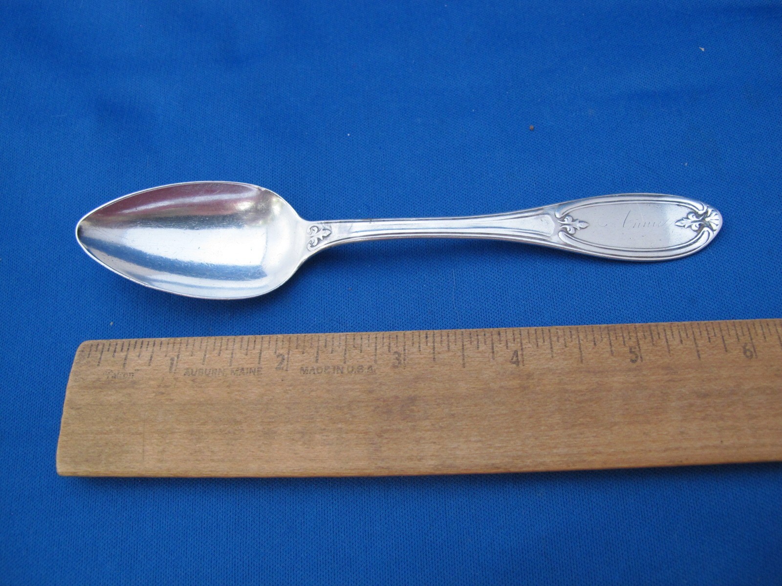 Good OLIVE Pattern Coin TEASPOON- Joseph Seymour for ROYAL COWLES-Cleveland Ohio