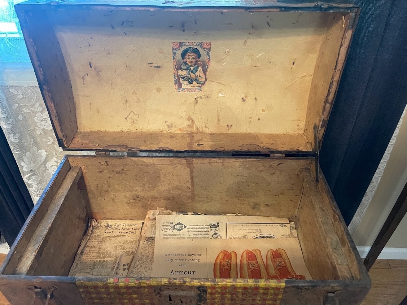 Antique Dome Steamer Trunk