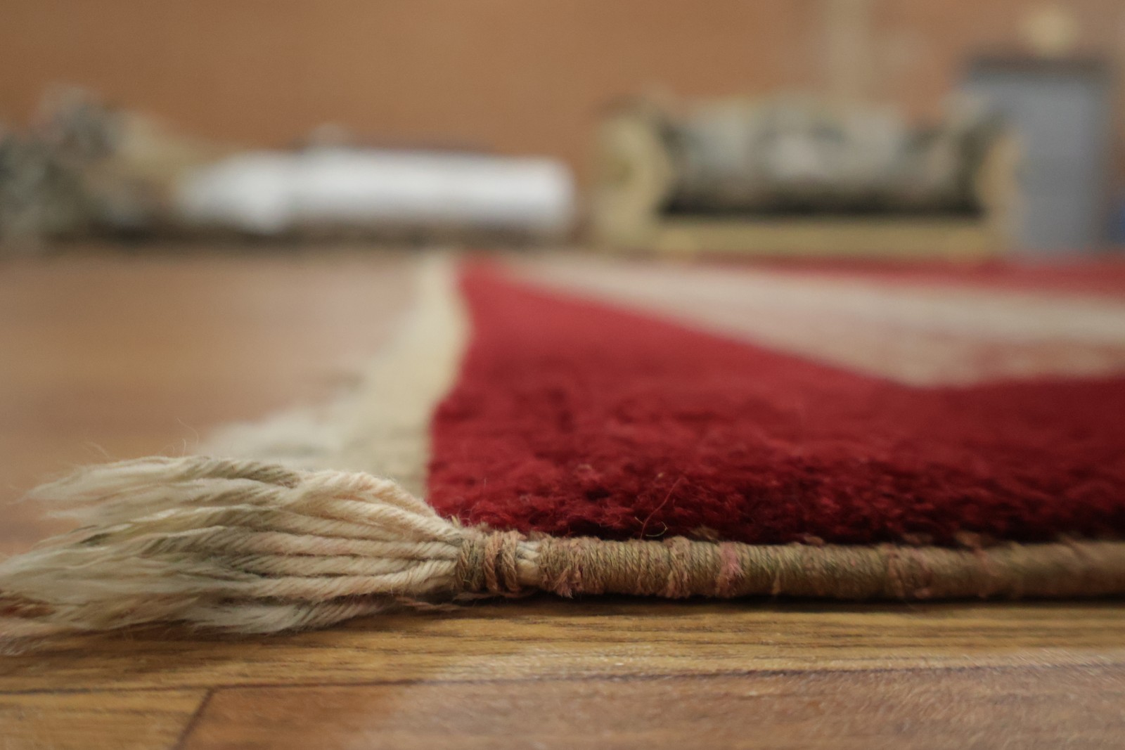 Pre-1900 Palace Size Antique Rug Red & Ivory Wool Handmade Bordered Carpet 14×18