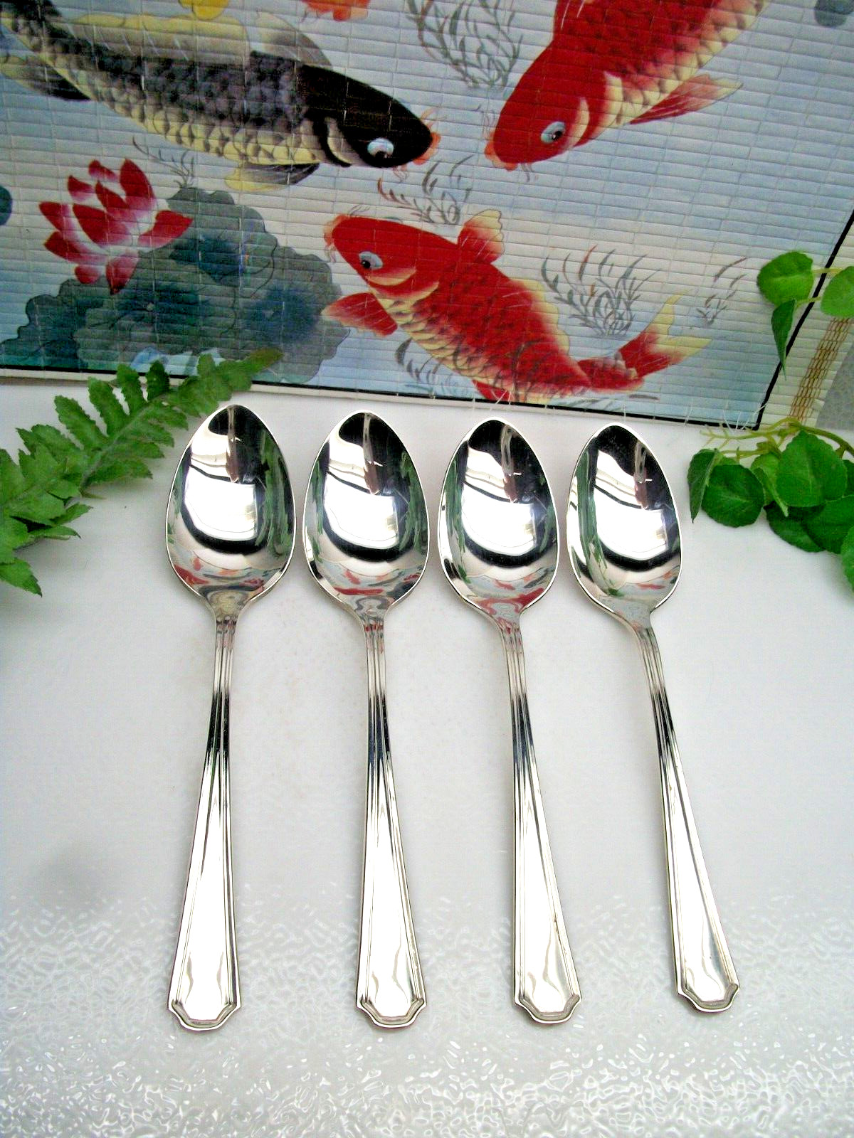 4 Oneida Silver Clairhill FAIRHILL Silverplate Oval Place Soup Spoons 1978