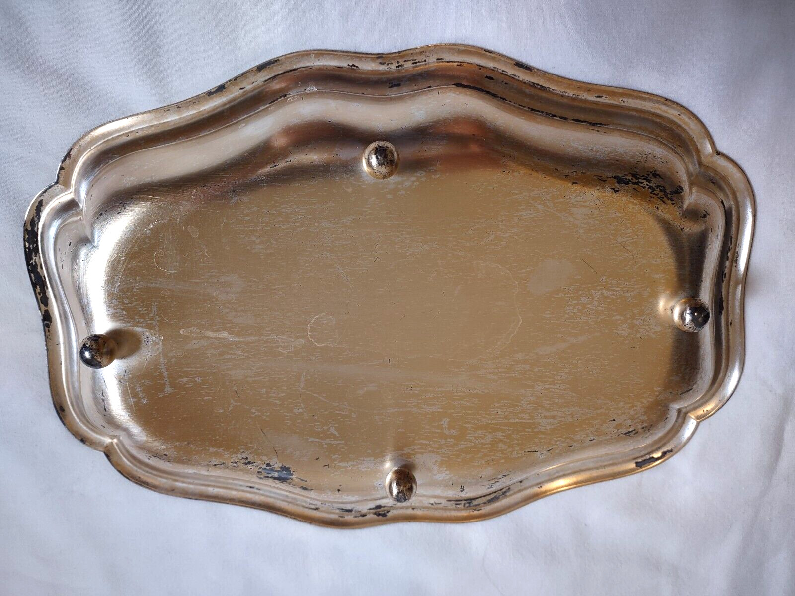 Vintage ~ Made in Ikora Germany E.P. Brass ~ Footed Tray ~ Platter