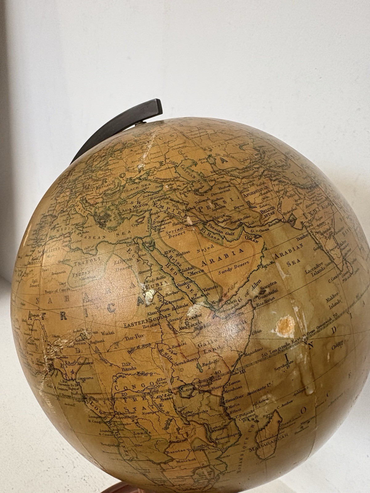 Antique Philip’s Educational Terrestrial Globe J Bartholomew World Map 16” High