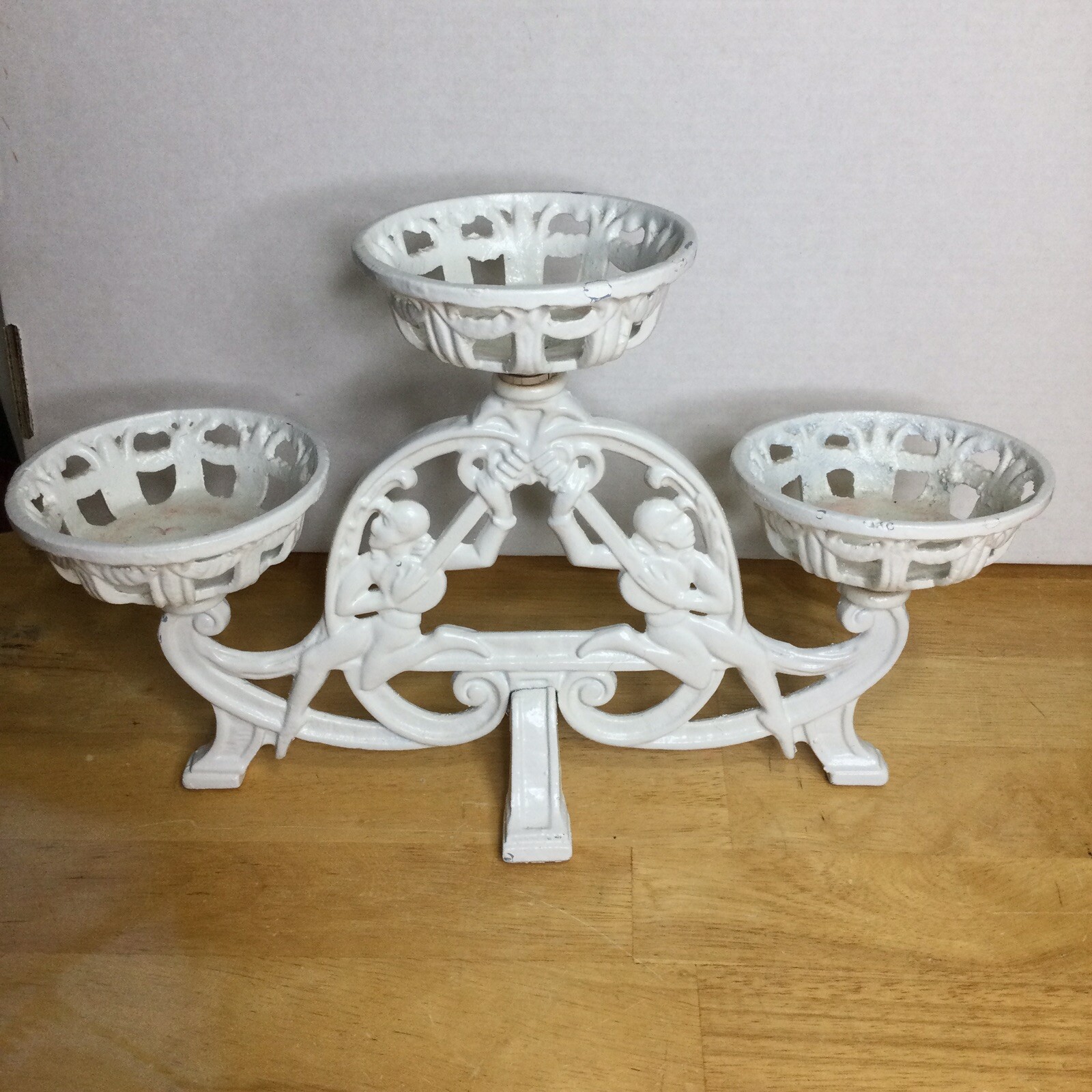 Art Deco iron plant stand antique early 1900’s vtg original table top display