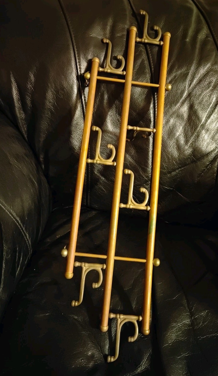 Vintage Brass Coat Rack with Seven Swiveling Hooks, 1960’s