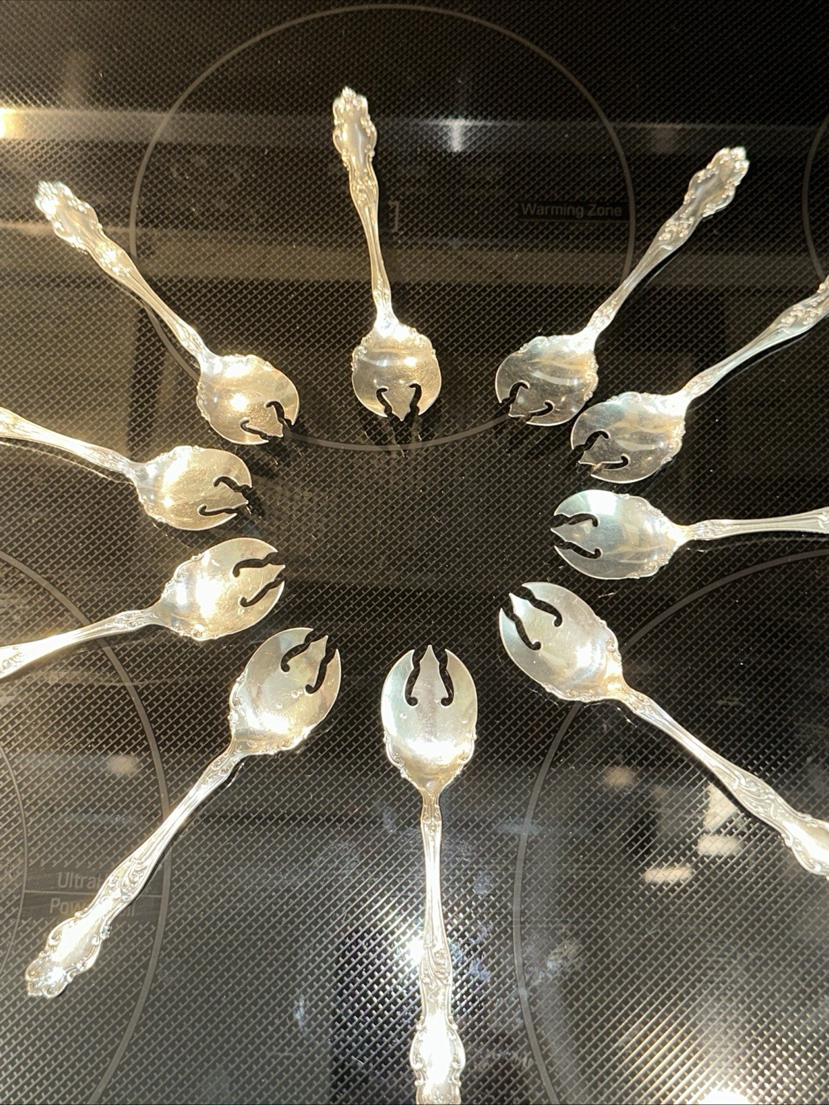10 Piece Antique Rogers & Hamilton Silverplate Ice Cream Spoons/Forks~BEAUTIFUL~
