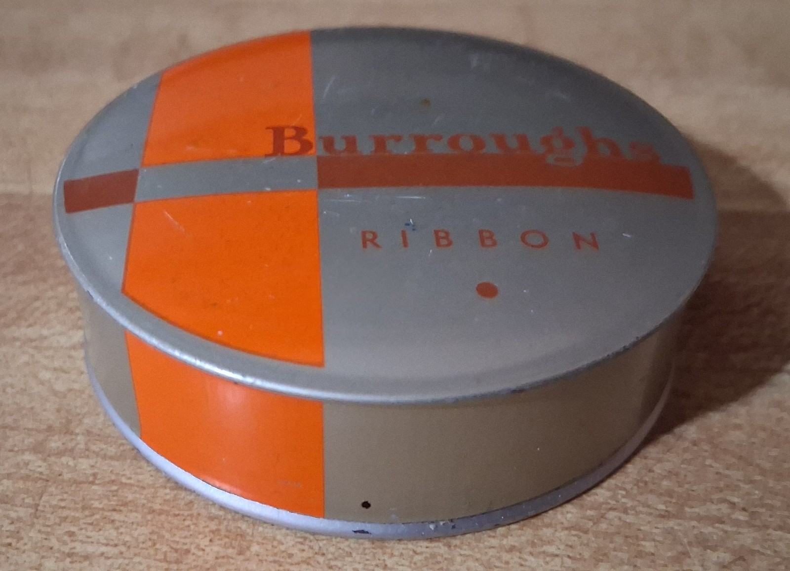 Empty Ribbon Container TIN Vtg Burroughs Typewriter Machine Trinket Office Desk