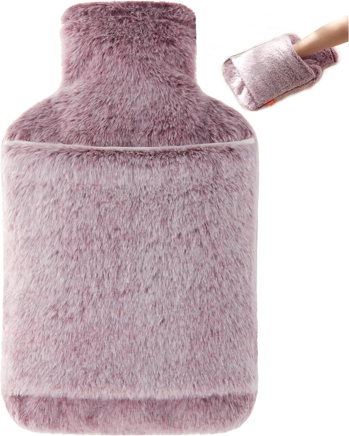 samply Hot Water Bottle With Cover 2L Hand Pocket Pink