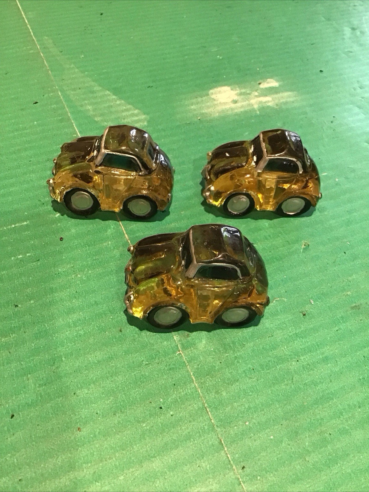 Lot of 3 Vintage Lucite Acrylic Volkswagen Beetle Drawer Door Pulls Handle