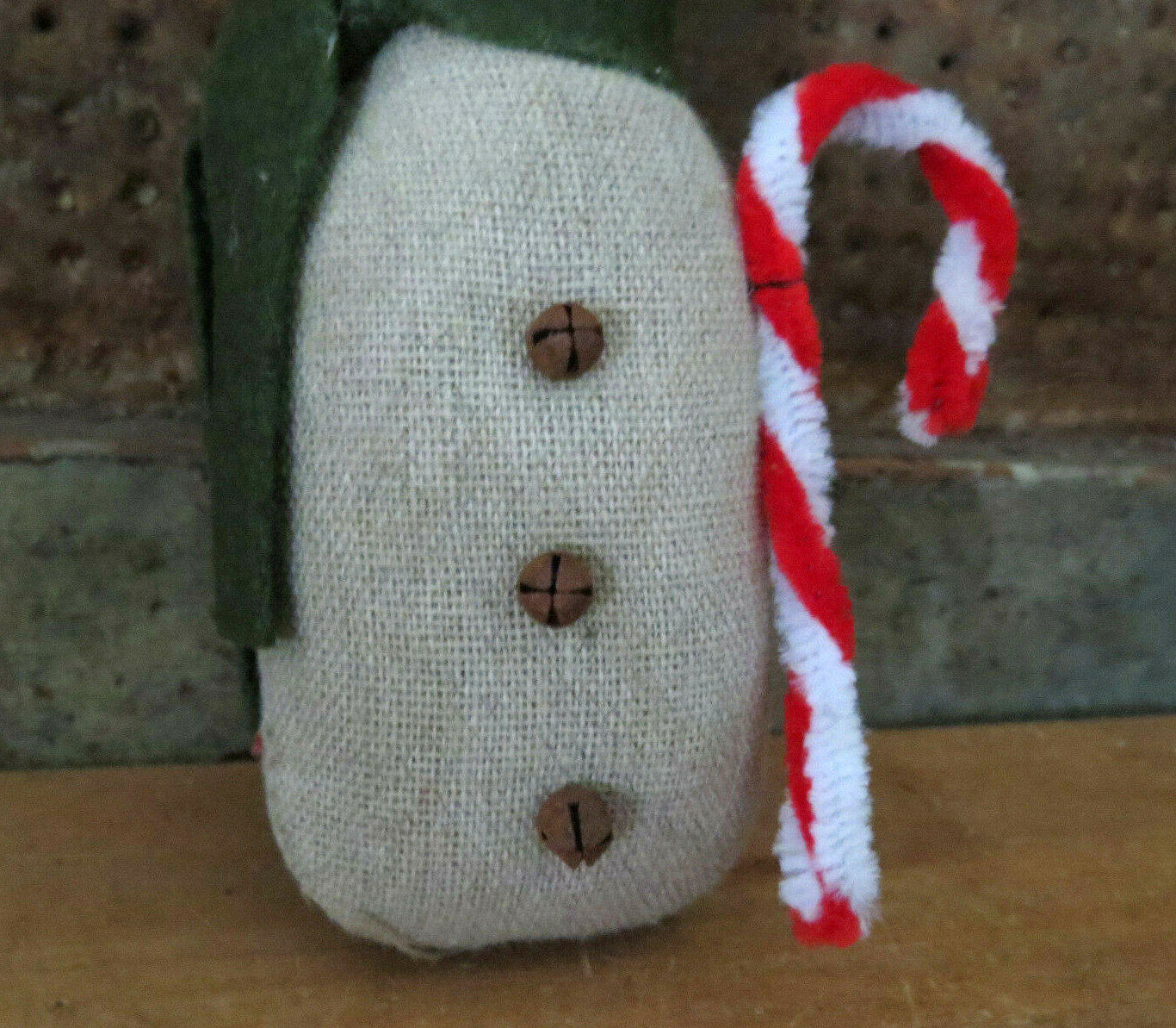 Grubby Primitive Tea Stained Christmas SNOWMAN 7″ Primitive Stump Doll w Top hat