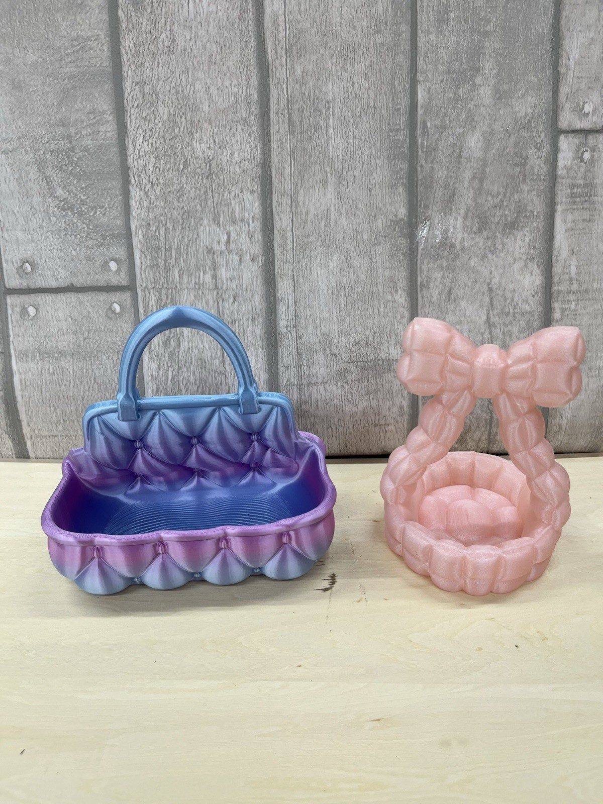 Decorative Vanity Organizer Set of 2 Quilted purse multitcolored