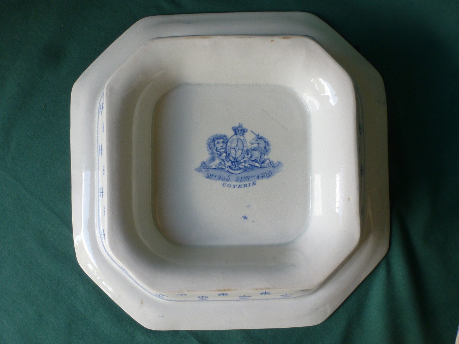 Antique Staffordshire Nov 10 1839 Ridgway Coterie Pattern Covered Vegetable Dish