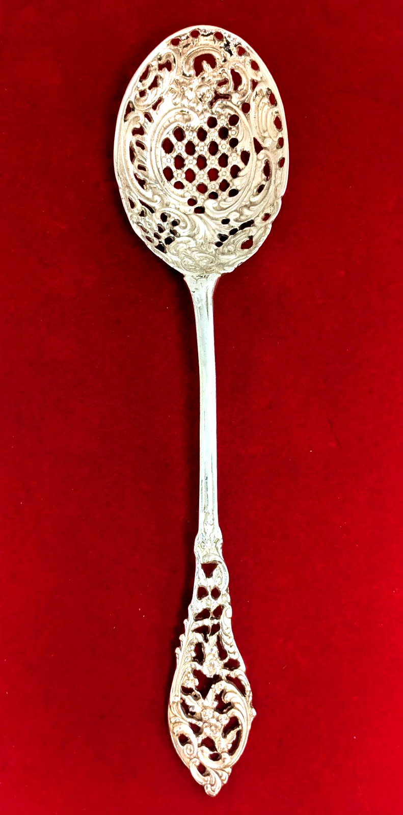 Dominick & Haff Trianon Sterling Silver Pierced Serving Spoon, 11-1/2”Long.