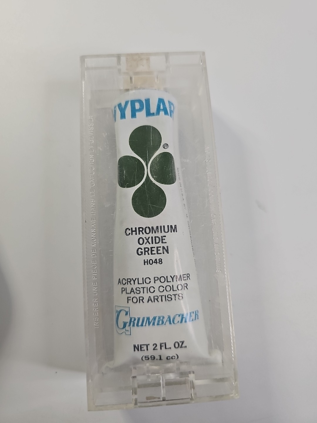 Vintage Grumbacher Hyplar Acrylic Polymer Chromium Oxide Green 2 Fl Oz Tested