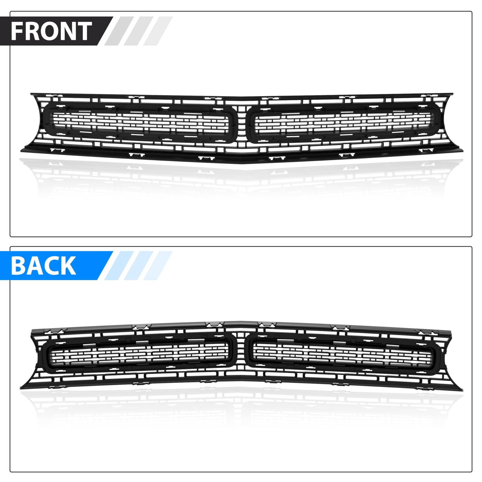 Front Upper Grille for Dodge Challenger 2015-2022, Front Grill with Black Mol…