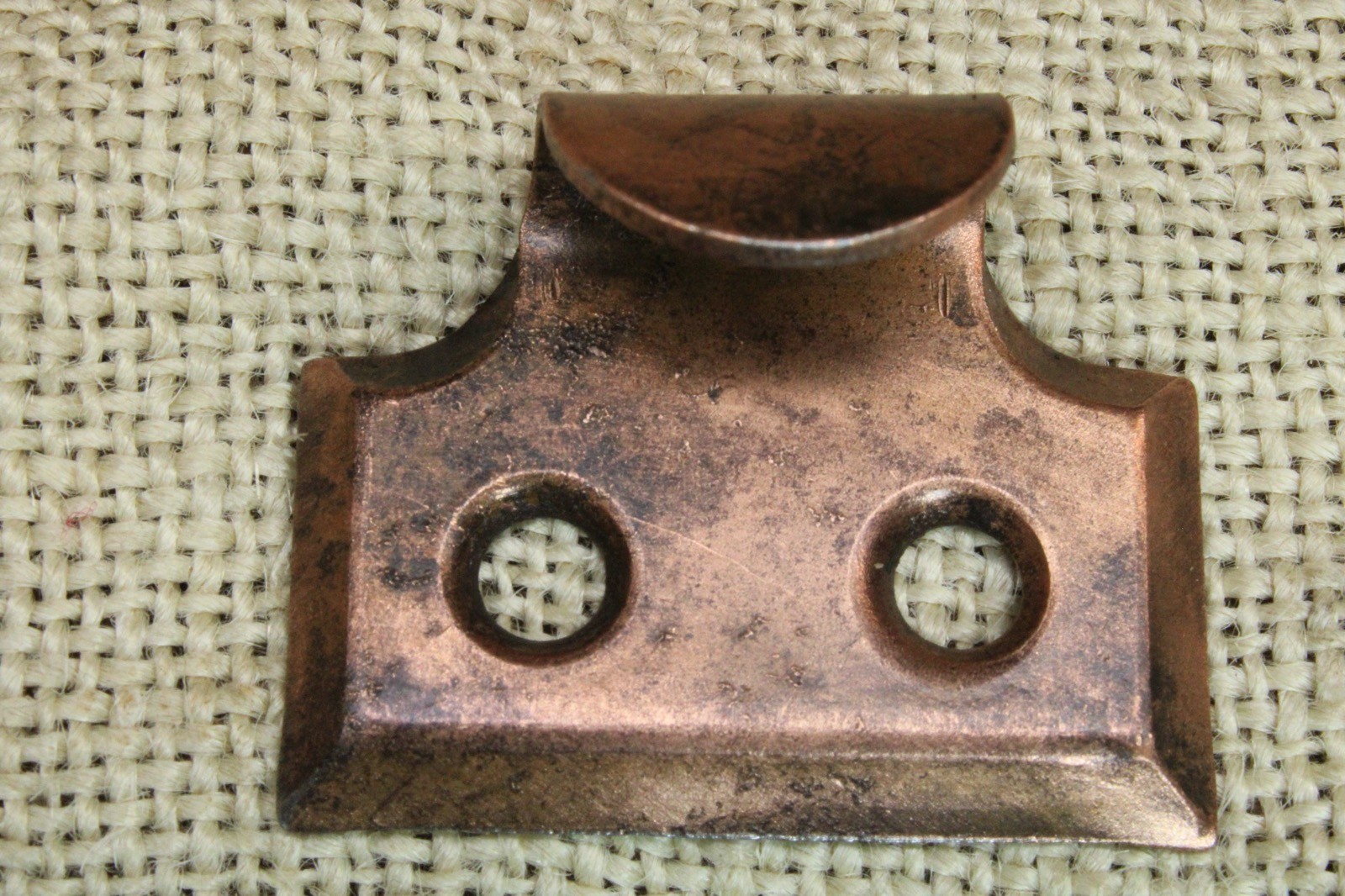Old Window Sash Lift Pull Tarnished Copper Finish Plating Stamped Steel Vintage
