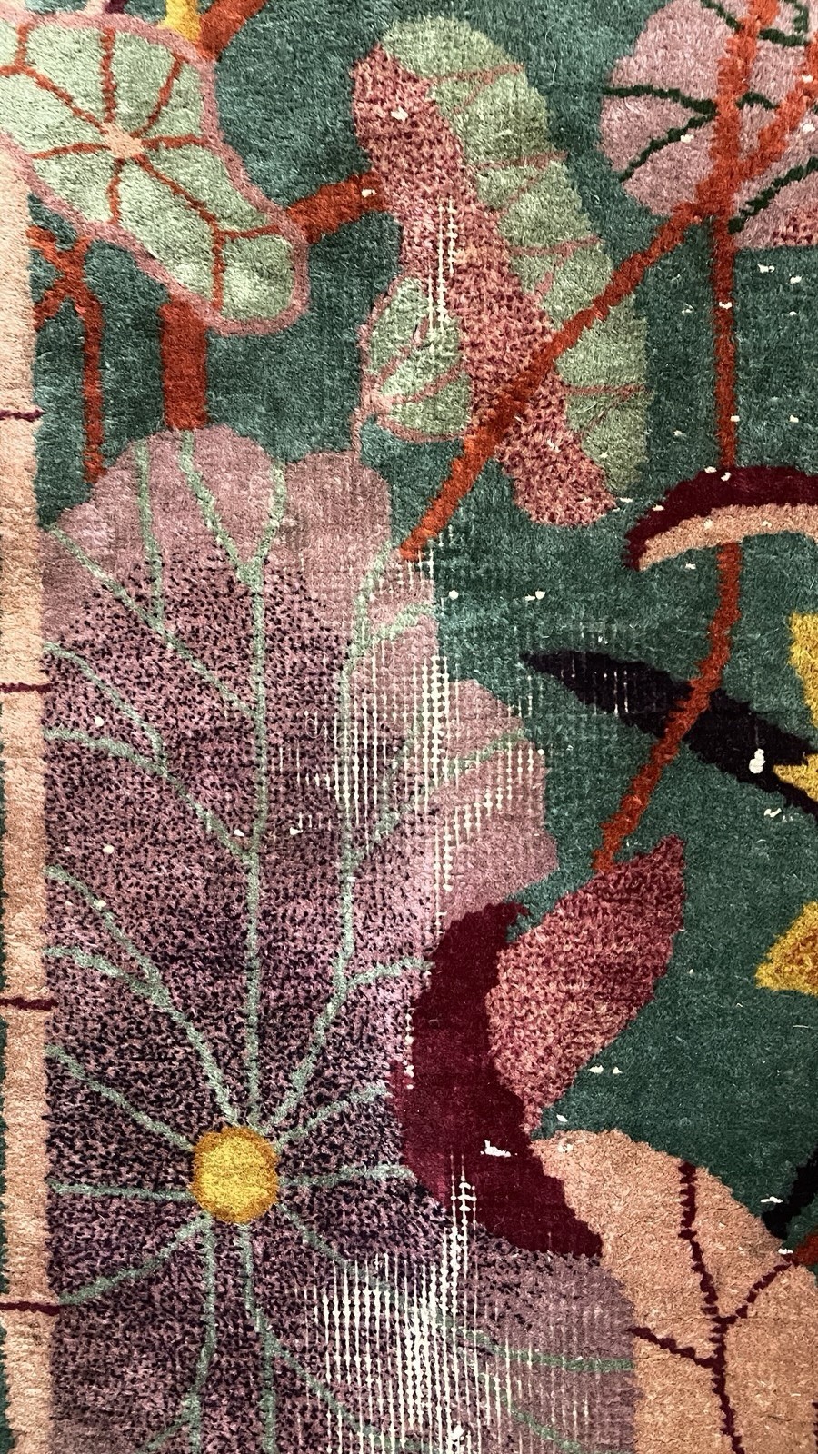 ANTIQUE CHINESE ORIENTAL ART DECO RUG DRAMATIC DESIGN