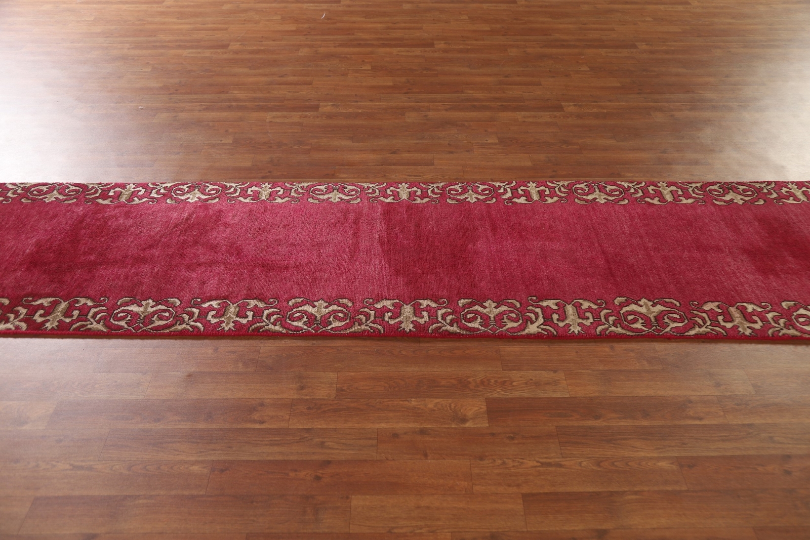 Bordered Fuchsian Tebriz Runner Rug 2′ 5″ x 10′ 5″ Handmade Hallway Wool Carpet