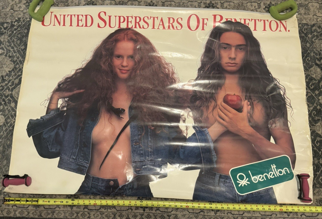 1988 -United Superstars of Benetton Advertising Poster 53″ X 36″-SHIPS4FREE2US!!