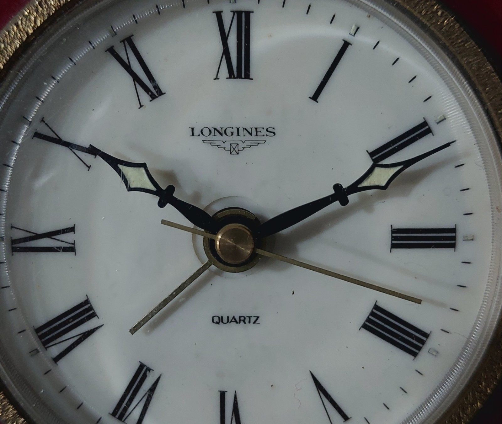 VINTAGE 1970 RARE LONGINES GERMAN DESK ENAMELED ALARM CLOCK WORKING