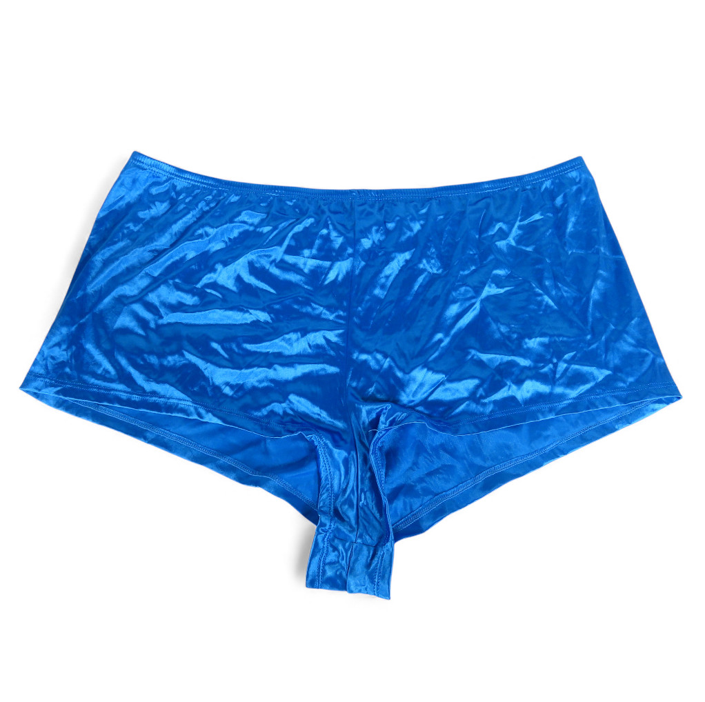 VTG Fitzgerald Underwear BLUE SHINY SATIN Silky TAP PANTS PANTIES 22/24 PLUS