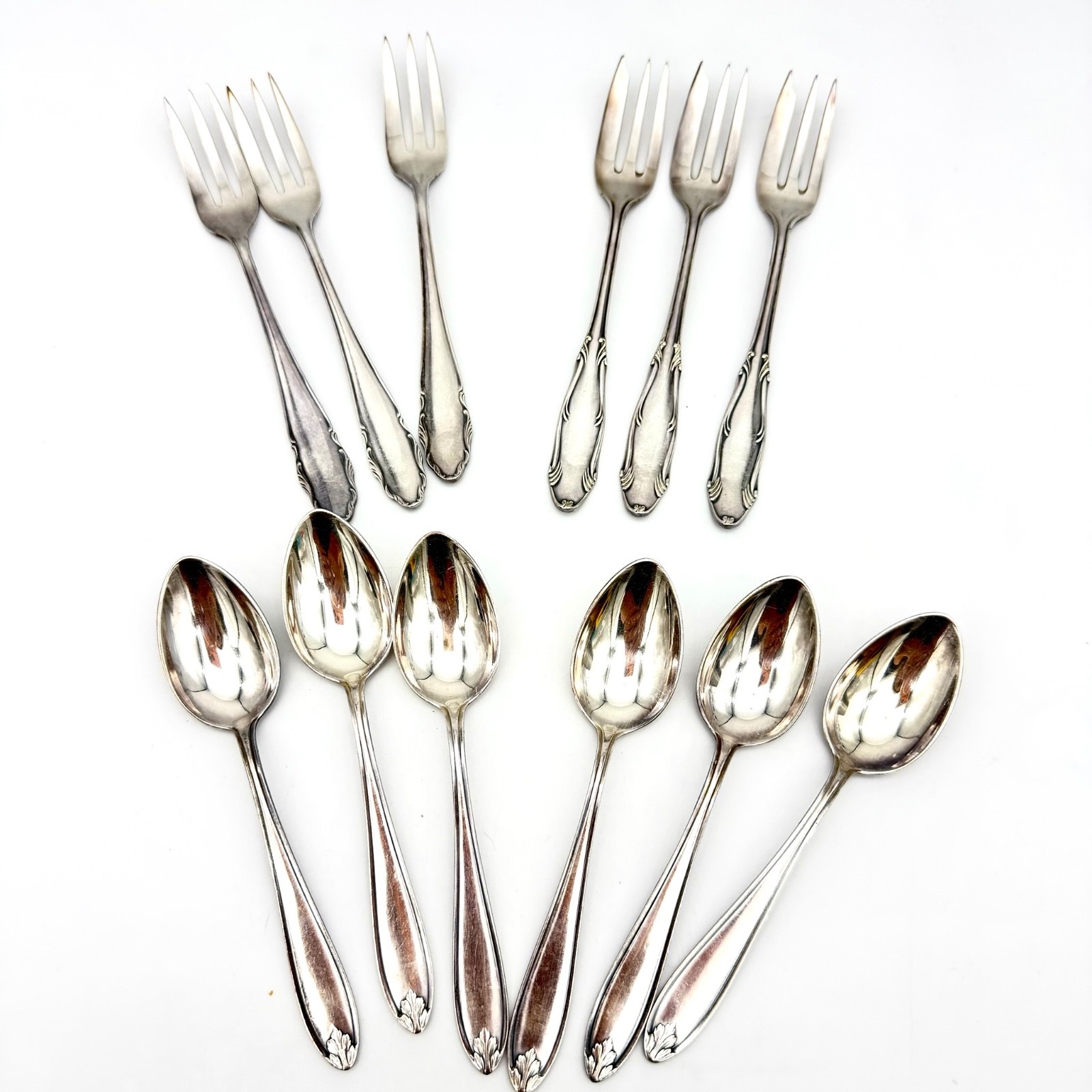 Vintage WMF 90 18 German Silverplate Shell Scroll Serving Spoons Forks 12pc Lot