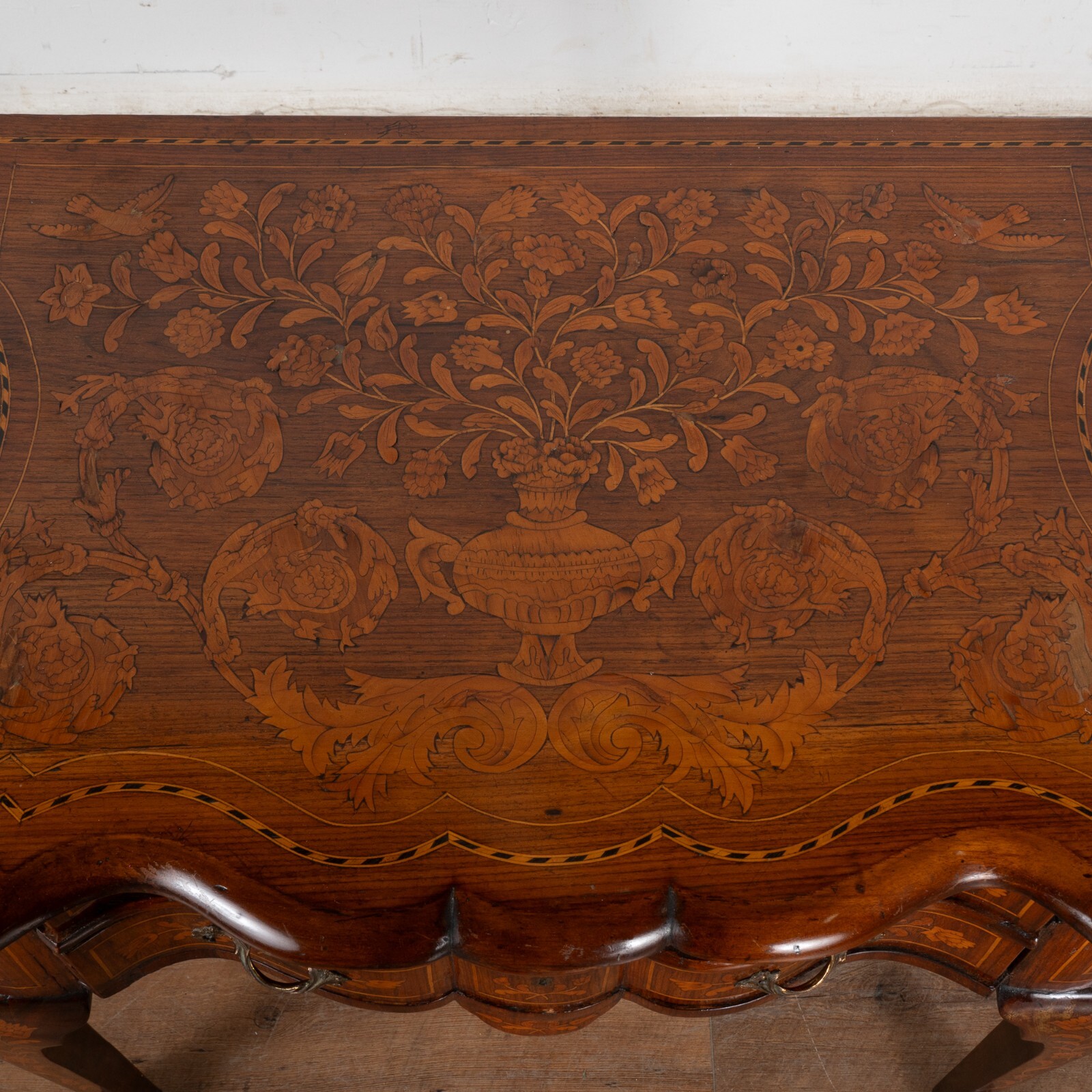Dutch Marquetry Side Table on Cabriolet Legs, Holland circa 1770-1800