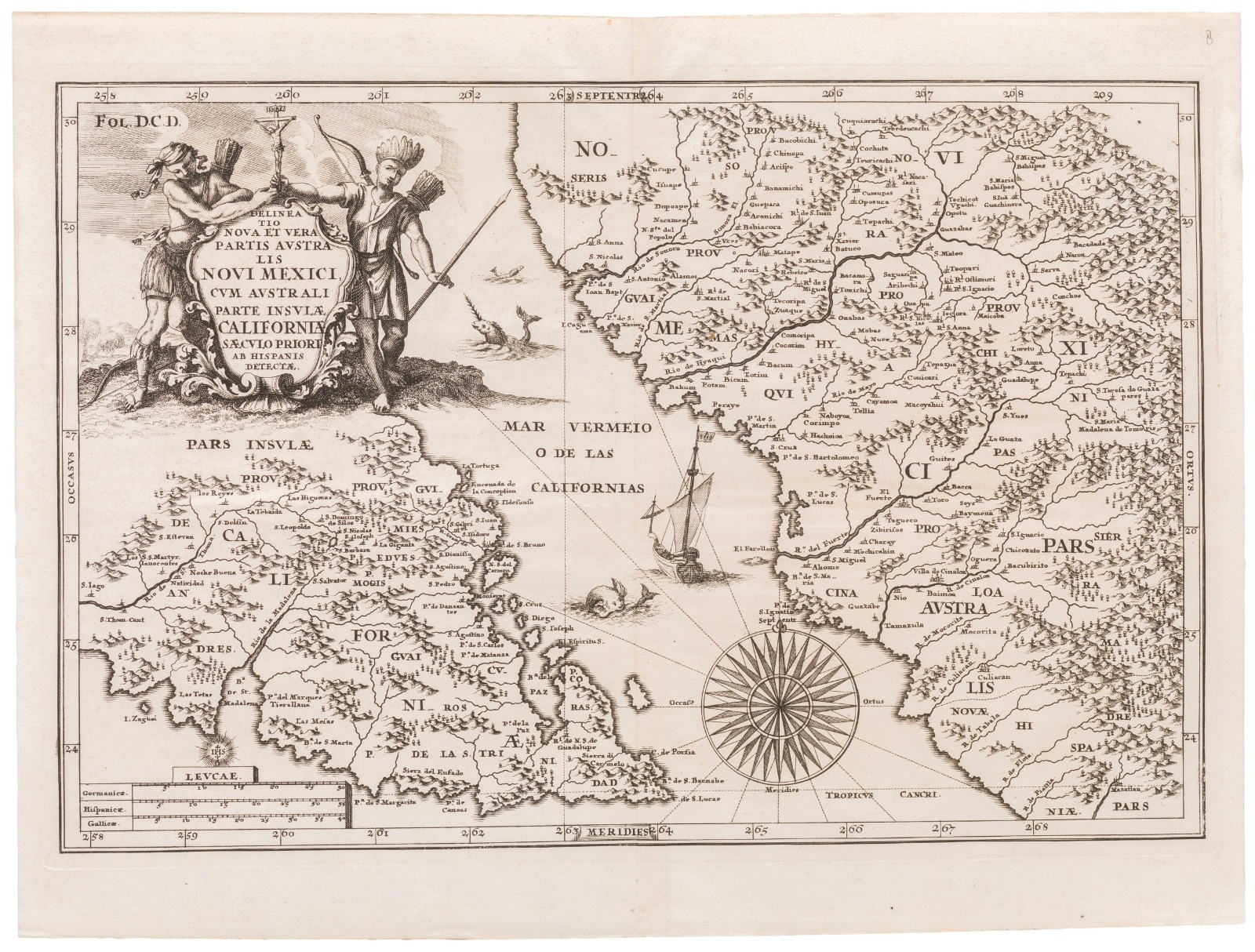 1703 Scherer Map of Baja California, California as an Island