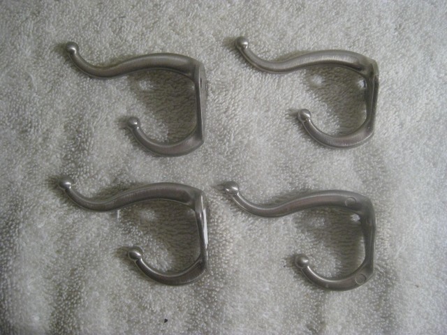 Brushed Nickle COAT HOOK WALL MOUNT Lot of 4