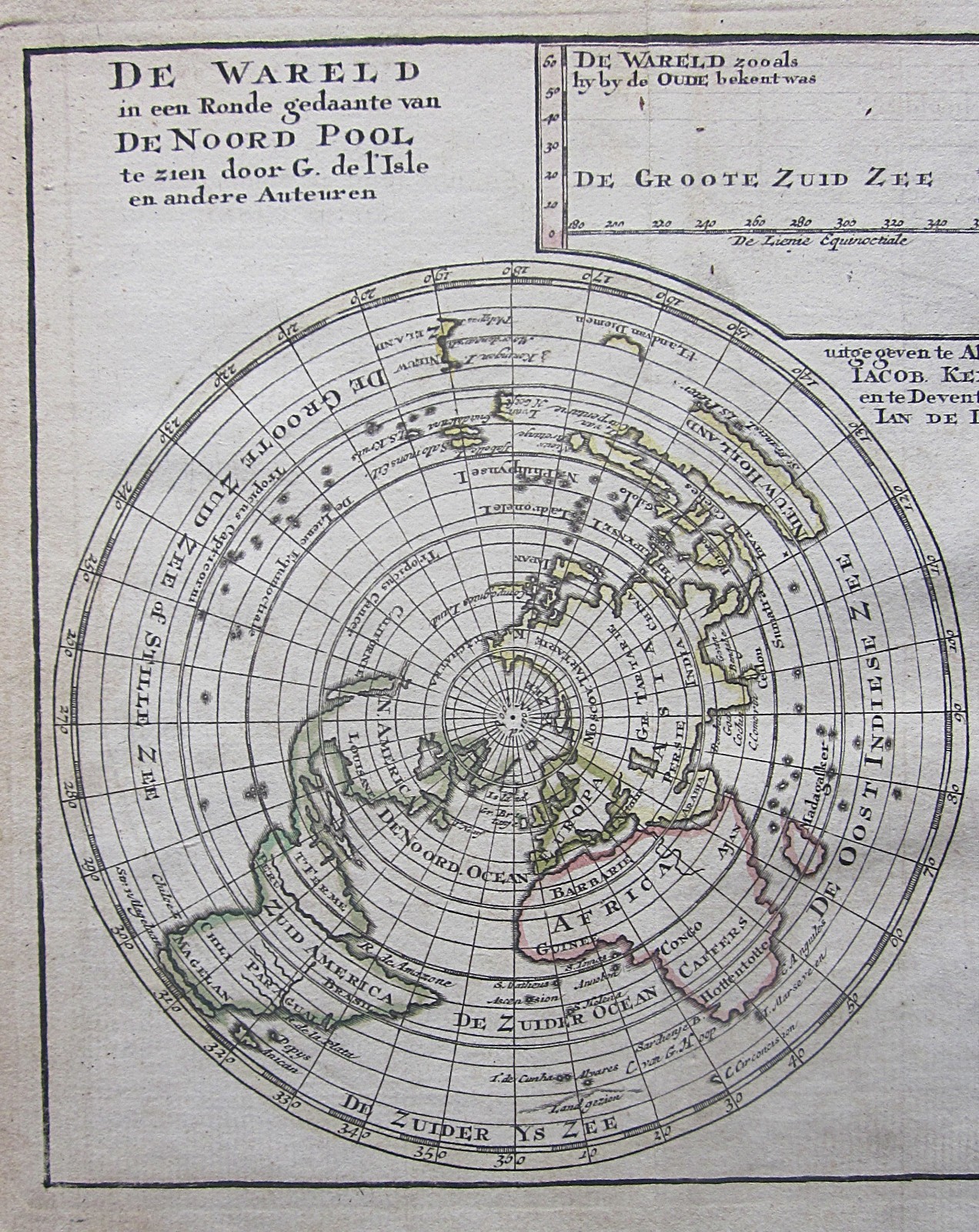 1788 Keizer World Map Antique Cordiform California Island New Holland N Pole