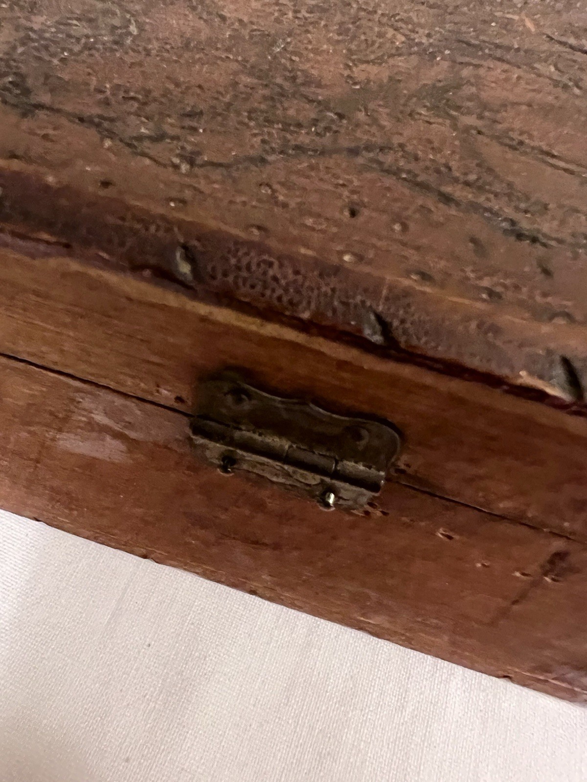 Antique 1913 Personalized Pyrography Folk Art Wood Keepsake Box Handmade