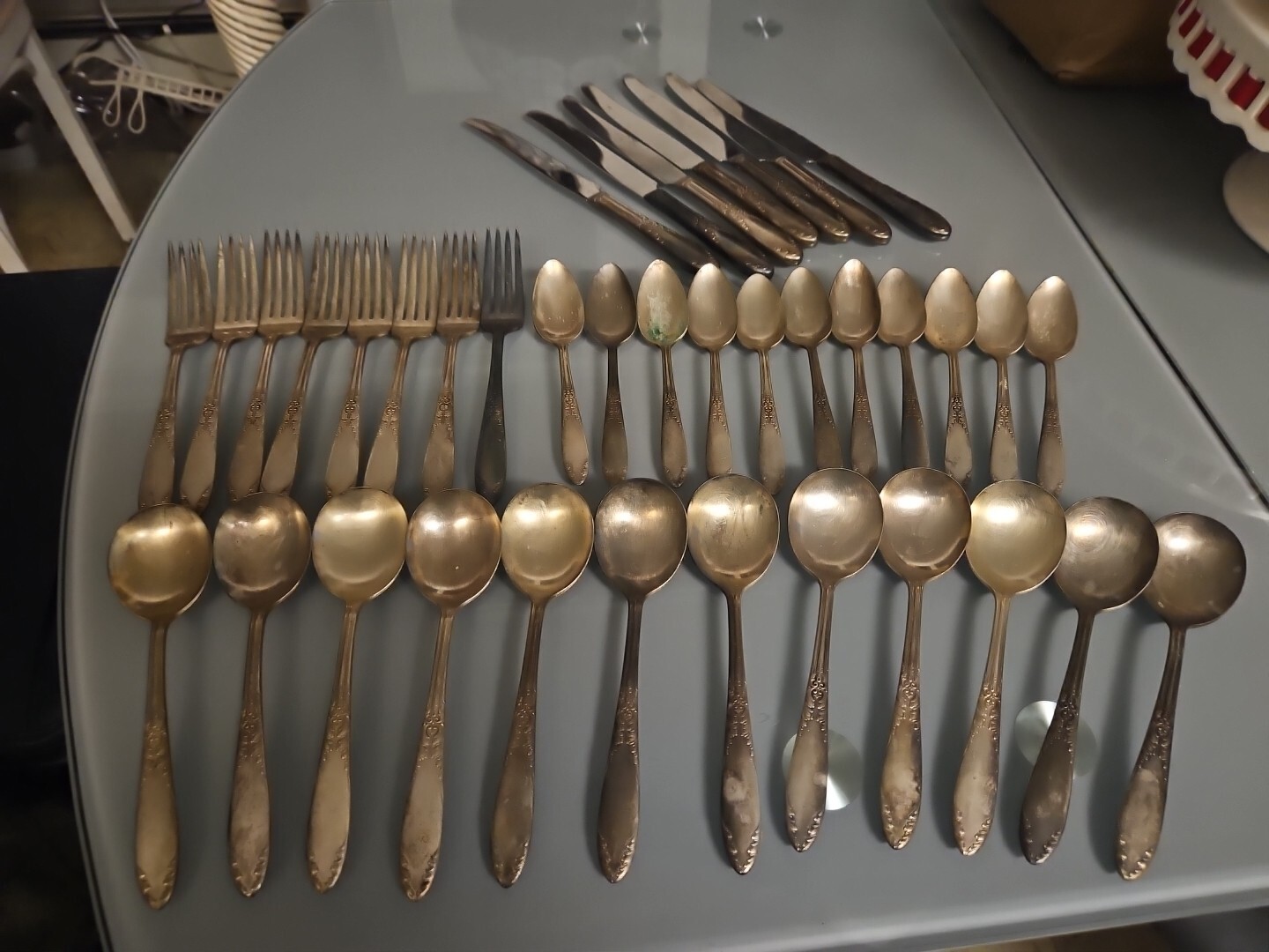38 Pc King Edward Silver Plate Flatware Set National Silver Co. Vintage Antique