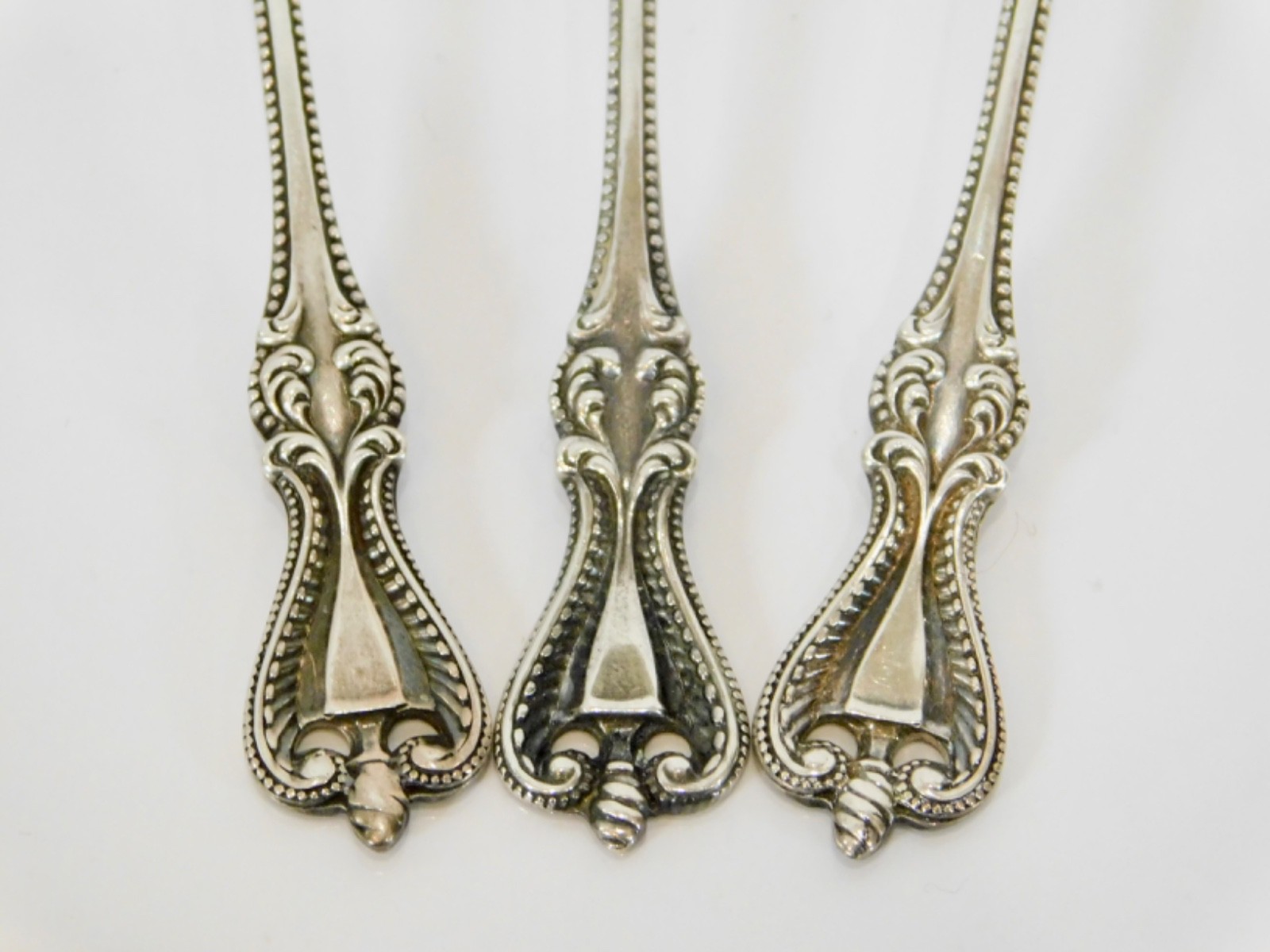 3 Towle Old Colonial Sterling SIlver Gold Wash Demitasse Spoons