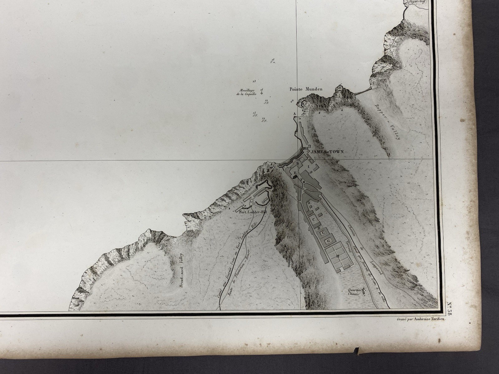 Plan Of The Anchorage Of The Island Of St. Helena 1828 Antique Nautical Map