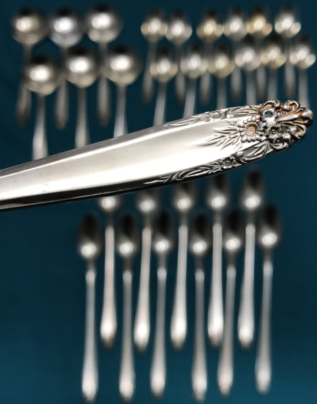 30 Pc ELD15 Silverplated Nickel Silver DEMI ICED TEA & SOUP SPOONS Eldan Japan