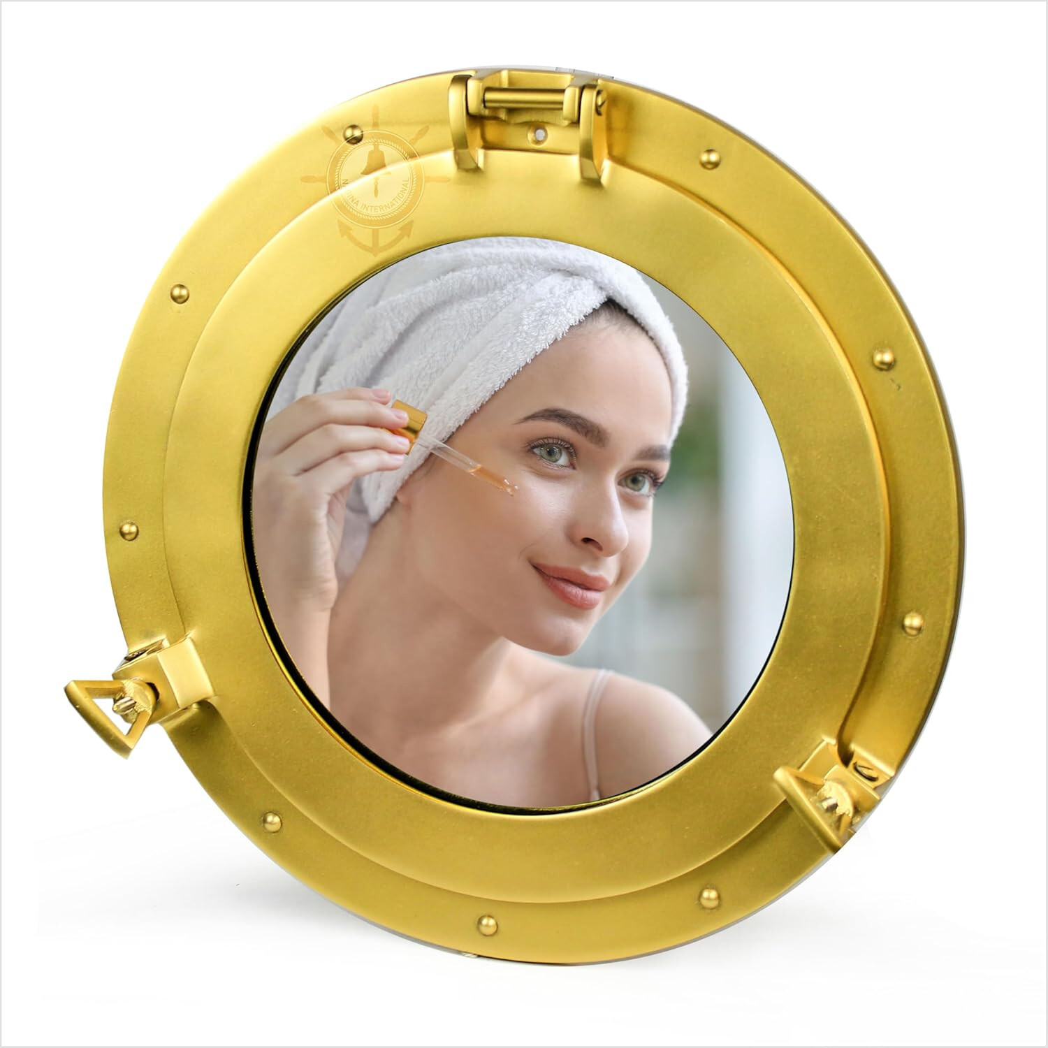 24″ Antique Wall Mounted Nautical Premium Aluminum Vintage Mirror Decorative