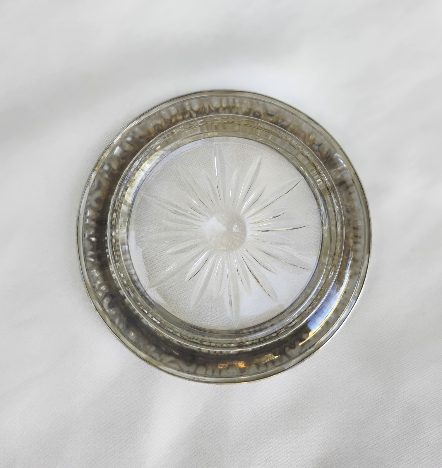 Frank M. Whiting & Co. Sterling Silver 925 & Glass Coaster or Ashtray