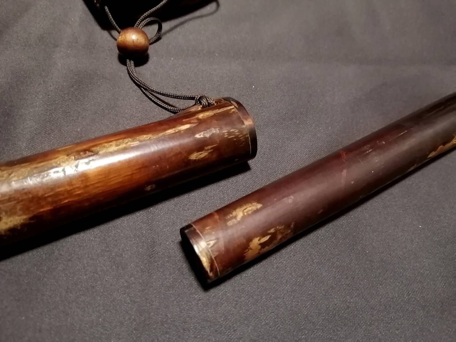 Vintage Japanese Kiseru Pipe Inro Case Set Engraved Edo Style Smoking Antique