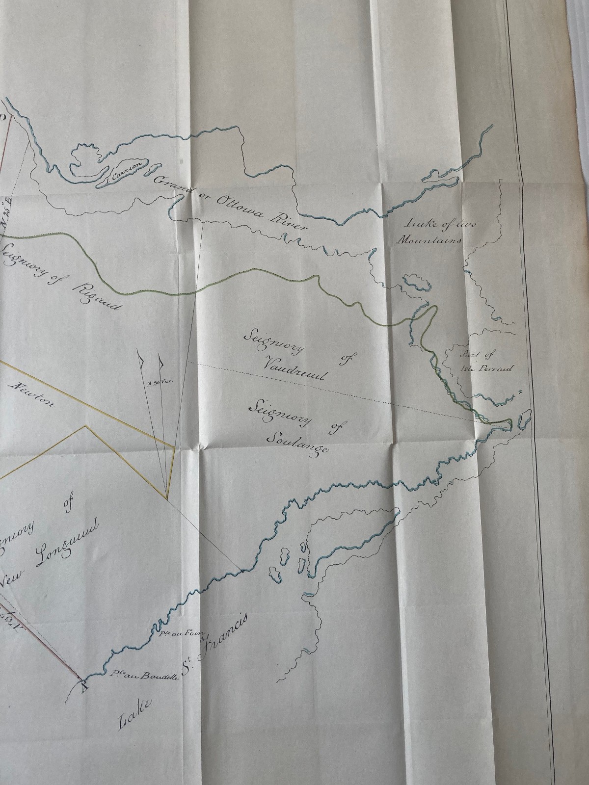 Ancient map facsimile Nov.18 1791 boundaries Upper lower Canada Bouchette