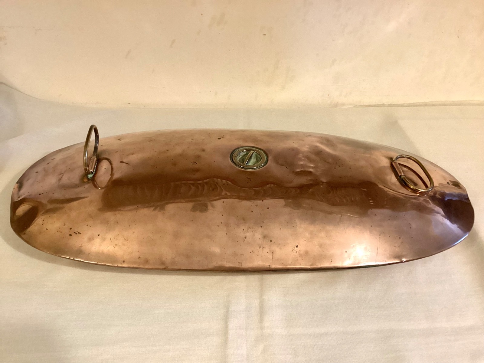 Unusually Large Antique Copper Carriage Foot Warmer/Bed Warmer 25 Inches Long