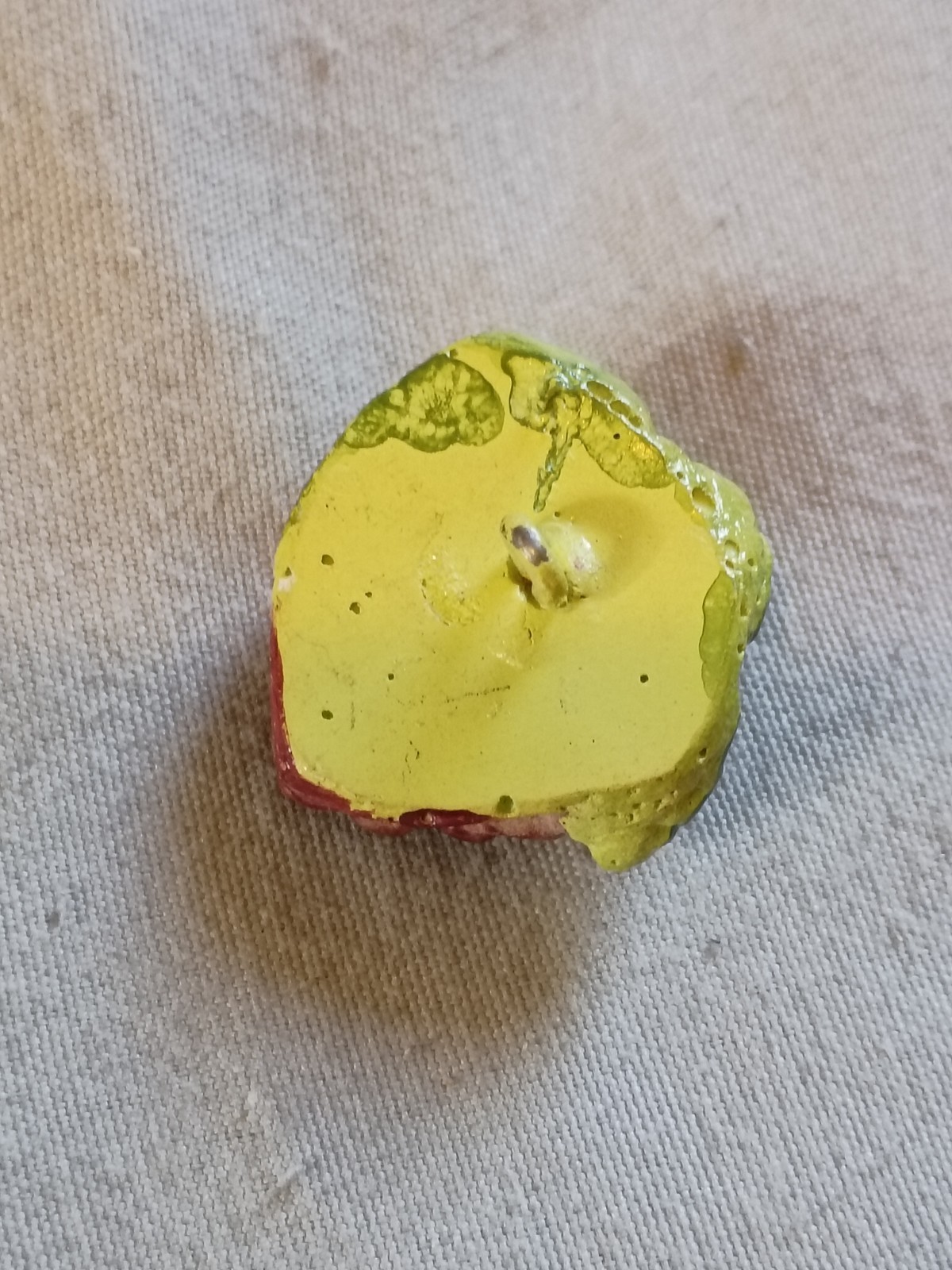 Antique Painted Grape Bunch Composition Button.