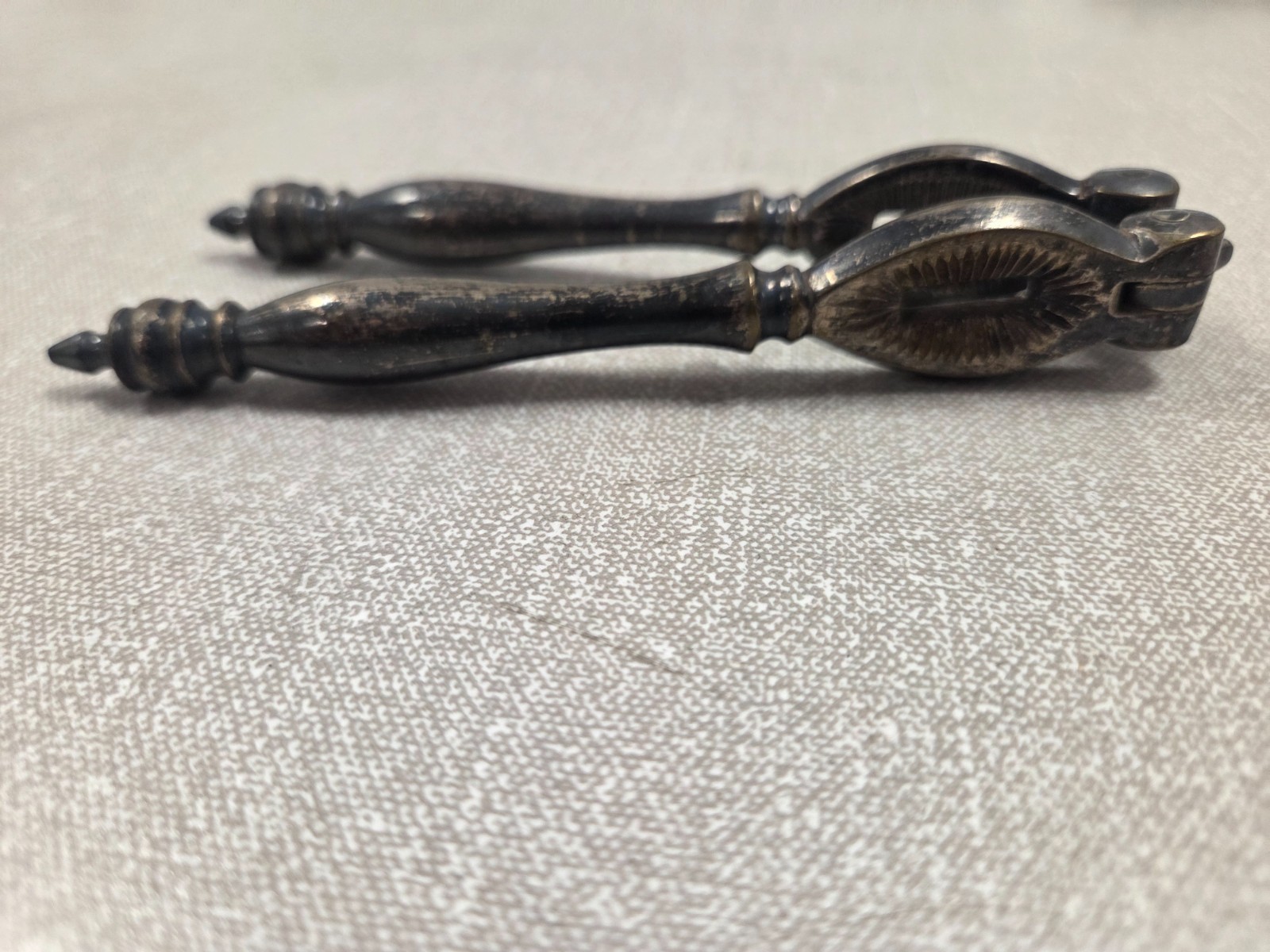 Vintage Decorative Nutcracker Silver Plated Victorian Style Turned Handles 5.5in