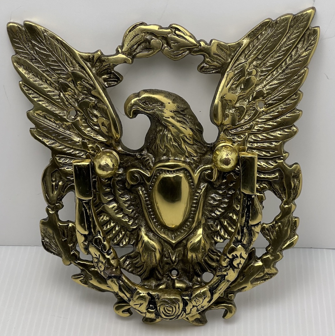 Vintage Brass Metal American Eagle Door Knocker Patriotic Stamped Japan